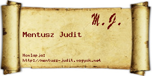 Mentusz Judit névjegykártya